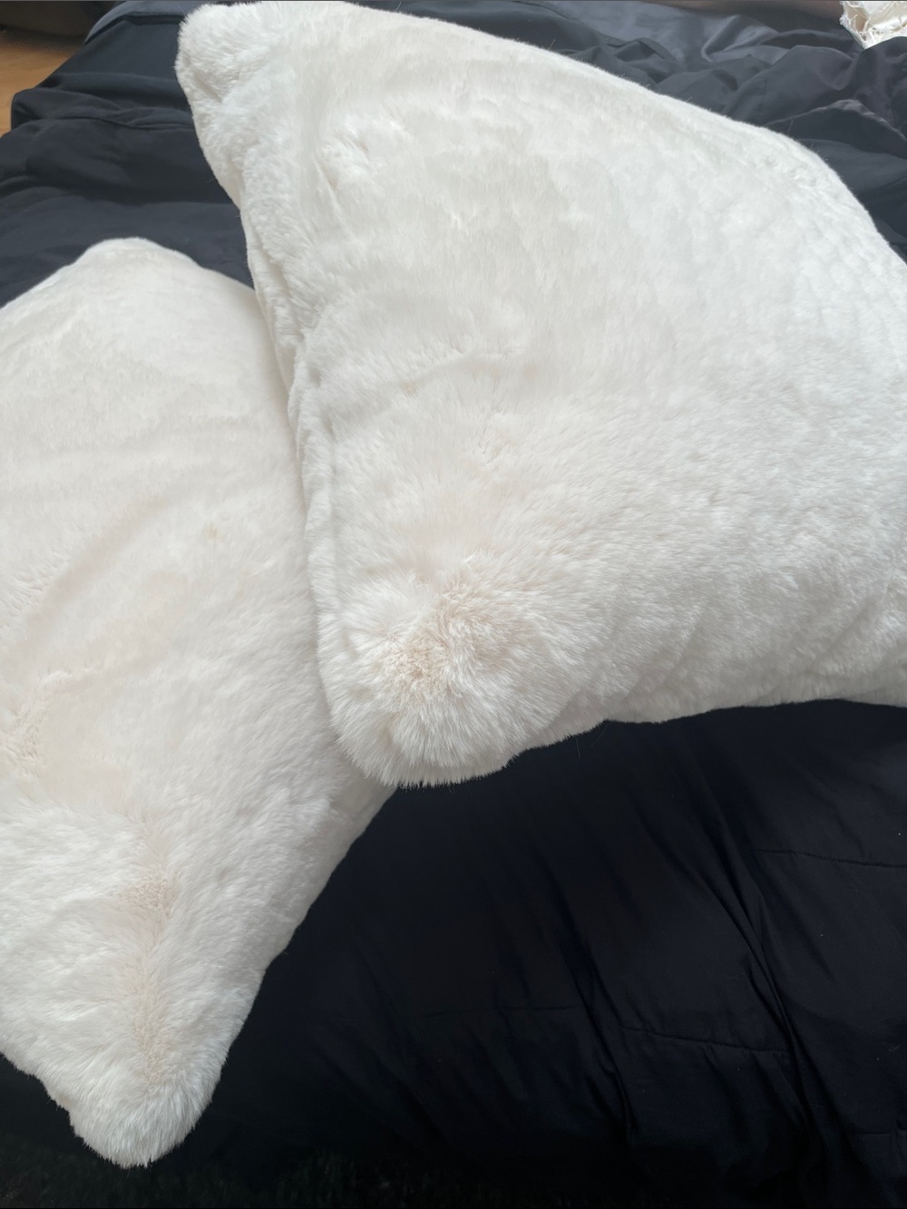Threshold Plush Faux Fur Throw Pillow - Off White (two)